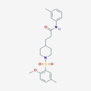 3-{1-[(2-methoxy-5-methylphenyl)sulfonyl]-4-piperidinyl}-N-(3-methylphenyl)propanamide