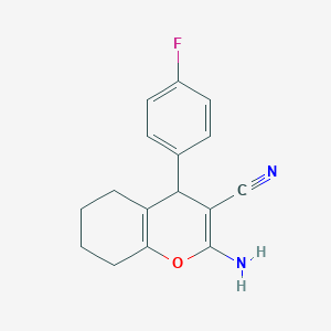 molecular formula C16H15FN2O B5050338 2-氨基-4-(4-氟苯基)-5,6,7,8-四氢-4H-色烯-3-腈 