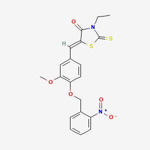 molecular formula C20H18N2O5S2 B5050375 3-ethyl-5-{3-methoxy-4-[(2-nitrobenzyl)oxy]benzylidene}-2-thioxo-1,3-thiazolidin-4-one 