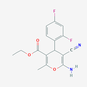 molecular formula C16H14F2N2O3 B5050377 ethyl 6-amino-5-cyano-4-(2,4-difluorophenyl)-2-methyl-4H-pyran-3-carboxylate 