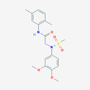 molecular formula C19H24N2O5S B5050389 N~2~-(3,4-dimethoxyphenyl)-N~1~-(2,5-dimethylphenyl)-N~2~-(methylsulfonyl)glycinamide 