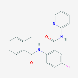 molecular formula C20H16IN3O2 B505039 5-iodo-2-[(2-methylbenzoyl)amino]-N-pyridin-2-ylbenzamide 