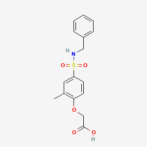 molecular formula C16H17NO5S B5050397 {4-[(benzylamino)sulfonyl]-2-methylphenoxy}acetic acid 