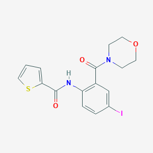 molecular formula C16H15IN2O3S B505040 N-[4-iodo-2-(morpholin-4-ylcarbonyl)phenyl]thiophene-2-carboxamide 