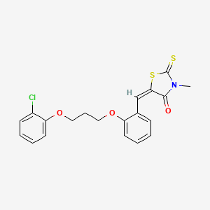 molecular formula C20H18ClNO3S2 B5050407 5-{2-[3-(2-chlorophenoxy)propoxy]benzylidene}-3-methyl-2-thioxo-1,3-thiazolidin-4-one 