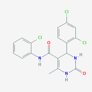 molecular formula C18H14Cl3N3O2 B5050416 N-(2-chlorophenyl)-4-(2,4-dichlorophenyl)-6-methyl-2-oxo-1,2,3,4-tetrahydro-5-pyrimidinecarboxamide 