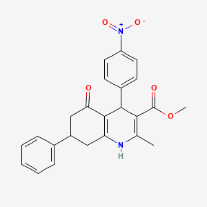 molecular formula C24H22N2O5 B5050432 methyl 2-methyl-4-(4-nitrophenyl)-5-oxo-7-phenyl-1,4,5,6,7,8-hexahydro-3-quinolinecarboxylate 