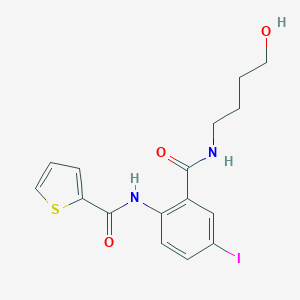 molecular formula C16H17IN2O3S B505044 N-(2-{[(4-hydroxybutyl)amino]carbonyl}-4-iodophenyl)thiophene-2-carboxamide 