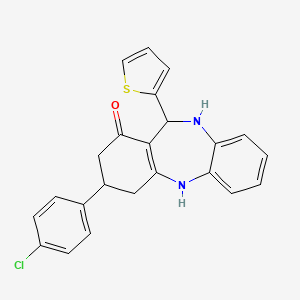 molecular formula C23H19ClN2OS B5050441 3-(4-chlorophenyl)-11-(2-thienyl)-2,3,4,5,10,11-hexahydro-1H-dibenzo[b,e][1,4]diazepin-1-one 