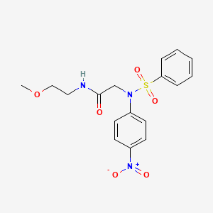 molecular formula C17H19N3O6S B5050446 N~1~-(2-methoxyethyl)-N~2~-(4-nitrophenyl)-N~2~-(phenylsulfonyl)glycinamide 