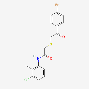 2-{[2-(4-bromophenyl)-2-oxoethyl]thio}-N-(3-chloro-2-methylphenyl)acetamide
