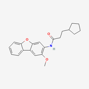 molecular formula C21H23NO3 B5050458 3-cyclopentyl-N-(2-methoxydibenzo[b,d]furan-3-yl)propanamide 