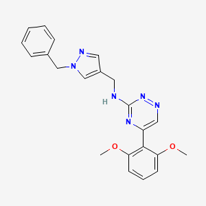 N-[(1-benzyl-1H-pyrazol-4-yl)methyl]-5-(2,6-dimethoxyphenyl)-1,2,4-triazin-3-amine