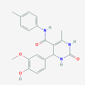 molecular formula C20H21N3O4 B5050486 4-(4-hydroxy-3-methoxyphenyl)-6-methyl-N-(4-methylphenyl)-2-oxo-1,2,3,4-tetrahydro-5-pyrimidinecarboxamide 