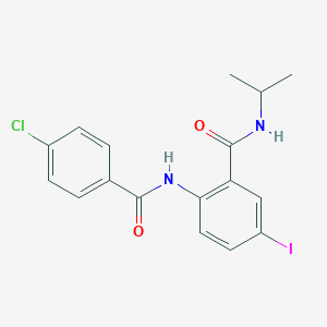molecular formula C17H16ClIN2O2 B505049 2-[(4-chlorobenzoyl)amino]-5-iodo-N-isopropylbenzamide 