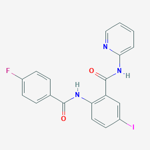 molecular formula C19H13FIN3O2 B505054 2-[(4-fluorobenzoyl)amino]-5-iodo-N-(2-pyridinyl)benzamide 