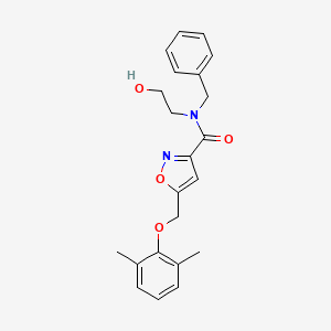 molecular formula C22H24N2O4 B5050602 N-benzyl-5-[(2,6-dimethylphenoxy)methyl]-N-(2-hydroxyethyl)-3-isoxazolecarboxamide 
