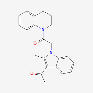 molecular formula C22H22N2O2 B5050633 1-{1-[2-(3,4-dihydro-1(2H)-quinolinyl)-2-oxoethyl]-2-methyl-1H-indol-3-yl}ethanone 