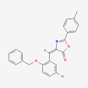 molecular formula C24H18BrNO3 B5050642 4-[2-(benzyloxy)-5-bromobenzylidene]-2-(4-methylphenyl)-1,3-oxazol-5(4H)-one 