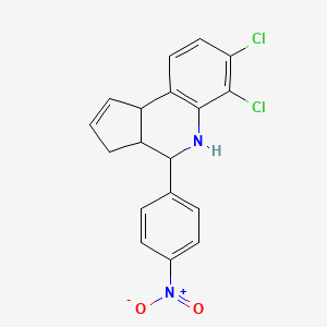 molecular formula C18H14Cl2N2O2 B5050646 6,7-dichloro-4-(4-nitrophenyl)-3a,4,5,9b-tetrahydro-3H-cyclopenta[c]quinoline 