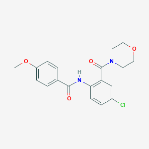 molecular formula C19H19ClN2O4 B505065 N-[4-chloro-2-(morpholin-4-ylcarbonyl)phenyl]-4-methoxybenzamide 