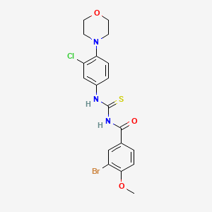 molecular formula C19H19BrClN3O3S B5050660 3-bromo-N-({[3-chloro-4-(4-morpholinyl)phenyl]amino}carbonothioyl)-4-methoxybenzamide 