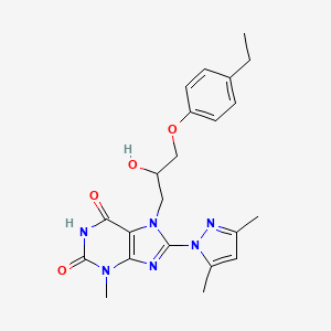 molecular formula C22H26N6O4 B5050673 8-(3,5-dimethyl-1H-pyrazol-1-yl)-7-[3-(4-ethylphenoxy)-2-hydroxypropyl]-3-methyl-3,7-dihydro-1H-purine-2,6-dione CAS No. 418808-72-7