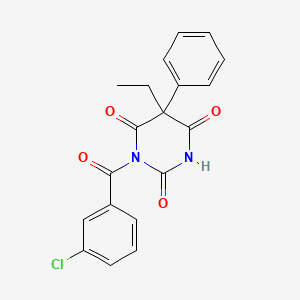molecular formula C19H15ClN2O4 B5050690 1-(3-chlorobenzoyl)-5-ethyl-5-phenyl-2,4,6(1H,3H,5H)-pyrimidinetrione 
