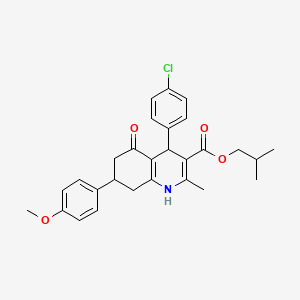 molecular formula C28H30ClNO4 B5050697 isobutyl 4-(4-chlorophenyl)-7-(4-methoxyphenyl)-2-methyl-5-oxo-1,4,5,6,7,8-hexahydro-3-quinolinecarboxylate 