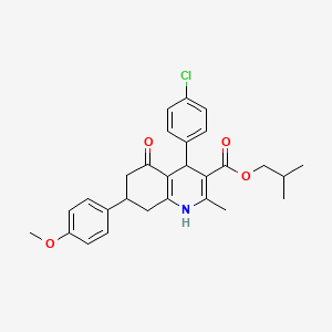 isobutyl 4-(4-chlorophenyl)-7-(4-methoxyphenyl)-2-methyl-5-oxo-1,4,5,6,7,8-hexahydro-3-quinolinecarboxylate