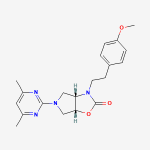 molecular formula C20H24N4O3 B5050698 (3aS*,6aR*)-5-(4,6-dimethyl-2-pyrimidinyl)-3-[2-(4-methoxyphenyl)ethyl]hexahydro-2H-pyrrolo[3,4-d][1,3]oxazol-2-one 