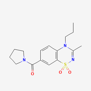 molecular formula C16H21N3O3S B5050706 3-methyl-4-propyl-7-(1-pyrrolidinylcarbonyl)-4H-1,2,4-benzothiadiazine 1,1-dioxide 