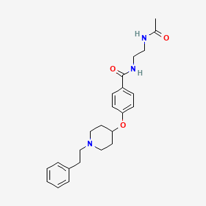 molecular formula C24H31N3O3 B5050723 N-[2-(acetylamino)ethyl]-4-{[1-(2-phenylethyl)-4-piperidinyl]oxy}benzamide 