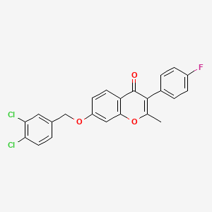 molecular formula C23H15Cl2FO3 B5050726 7-[(3,4-dichlorobenzyl)oxy]-3-(4-fluorophenyl)-2-methyl-4H-chromen-4-one 