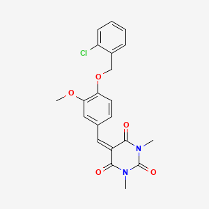 molecular formula C21H19ClN2O5 B5050732 5-{4-[(2-chlorobenzyl)oxy]-3-methoxybenzylidene}-1,3-dimethyl-2,4,6(1H,3H,5H)-pyrimidinetrione 