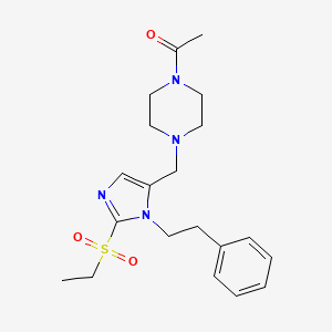 molecular formula C20H28N4O3S B5050739 1-acetyl-4-{[2-(ethylsulfonyl)-1-(2-phenylethyl)-1H-imidazol-5-yl]methyl}piperazine 
