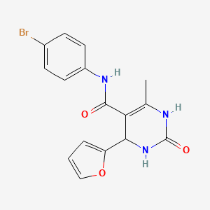 molecular formula C16H14BrN3O3 B5050746 N-(4-bromophenyl)-4-(2-furyl)-6-methyl-2-oxo-1,2,3,4-tetrahydro-5-pyrimidinecarboxamide 