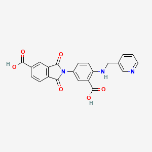 molecular formula C22H15N3O6 B5050807 2-{3-carboxy-4-[(3-pyridinylmethyl)amino]phenyl}-1,3-dioxo-5-isoindolinecarboxylic acid 