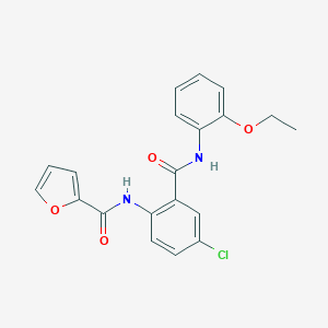 molecular formula C20H17ClN2O4 B505084 N-[4-chloro-2-[(2-ethoxyanilino)-oxomethyl]phenyl]-2-furancarboxamide 