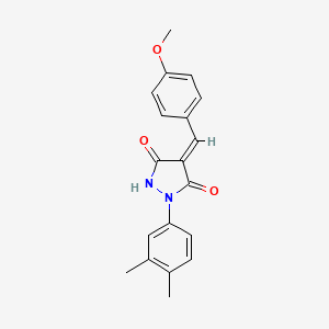 molecular formula C19H18N2O3 B5050875 1-(3,4-dimethylphenyl)-4-(4-methoxybenzylidene)-3,5-pyrazolidinedione 