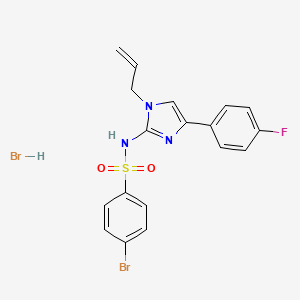 molecular formula C18H16Br2FN3O2S B5050954 N-[1-allyl-4-(4-fluorophenyl)-1,3-dihydro-2H-imidazol-2-ylidene]-4-bromobenzenesulfonamide hydrobromide 