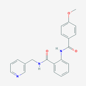 molecular formula C21H19N3O3 B505097 2-[(4-methoxybenzoyl)amino]-N-(3-pyridinylmethyl)benzamide 