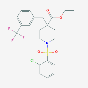 ethyl 1-[(2-chlorophenyl)sulfonyl]-4-[3-(trifluoromethyl)benzyl]-4-piperidinecarboxylate