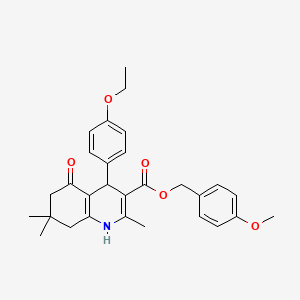 molecular formula C29H33NO5 B5050991 4-methoxybenzyl 4-(4-ethoxyphenyl)-2,7,7-trimethyl-5-oxo-1,4,5,6,7,8-hexahydro-3-quinolinecarboxylate 