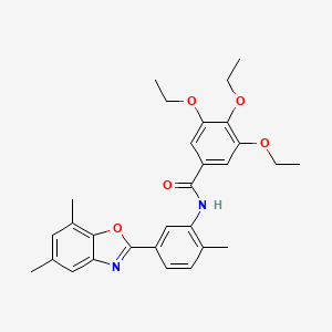 molecular formula C29H32N2O5 B5050999 N-[5-(5,7-dimethyl-1,3-benzoxazol-2-yl)-2-methylphenyl]-3,4,5-triethoxybenzamide 