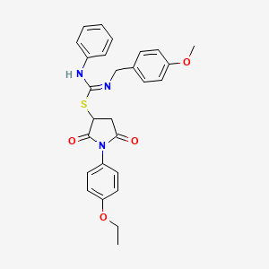 1-(4-ethoxyphenyl)-2,5-dioxo-3-pyrrolidinyl N-(4-methoxybenzyl)-N'-phenylimidothiocarbamate