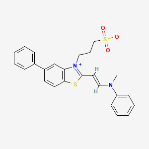 molecular formula C25H24N2O3S2 B5051018 3-(2-{2-[methyl(phenyl)amino]vinyl}-5-phenyl-1,3-benzothiazol-3-ium-3-yl)-1-propanesulfonate 