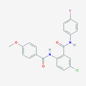 5-chloro-N-(4-fluorophenyl)-2-[(4-methoxybenzoyl)amino]benzamide