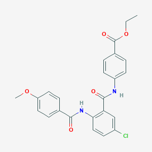 molecular formula C24H21ClN2O5 B505104 Ethyl 4-({5-chloro-2-[(4-methoxybenzoyl)amino]benzoyl}amino)benzoate 