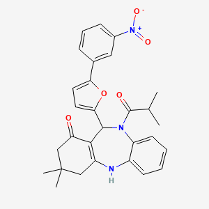 10-isobutyryl-3,3-dimethyl-11-[5-(3-nitrophenyl)-2-furyl]-2,3,4,5,10,11-hexahydro-1H-dibenzo[b,e][1,4]diazepin-1-one